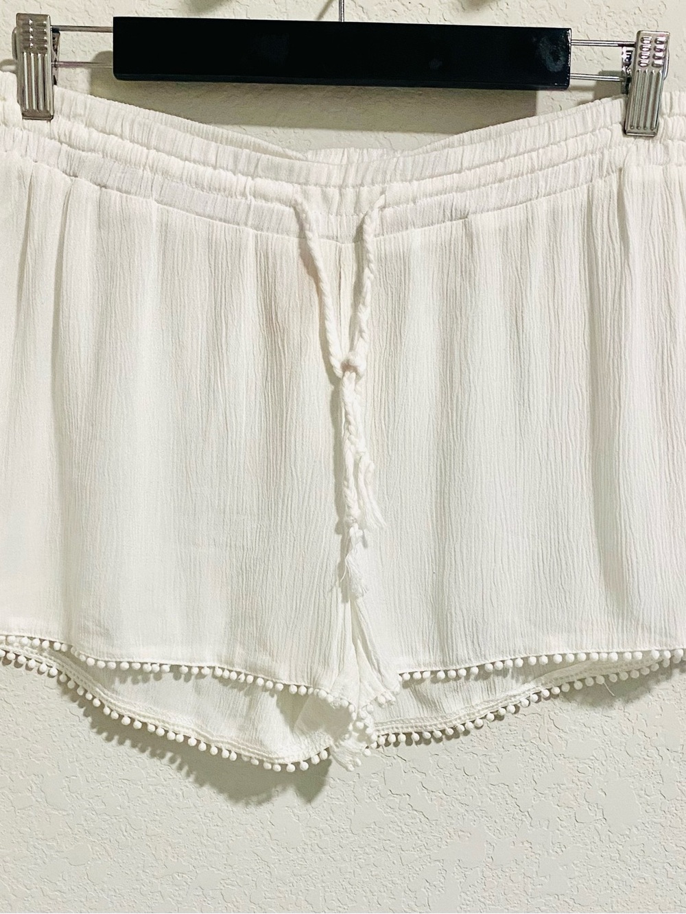NWT White Boho Pom Pom Swim Cover Up Shorts Free People Anthropologie Style